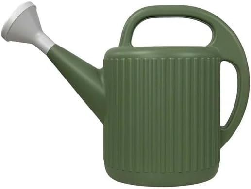 Vintage Green Striped Gardening Watering Can: Exquisite Design for Easy Irrigation of Every Plant
