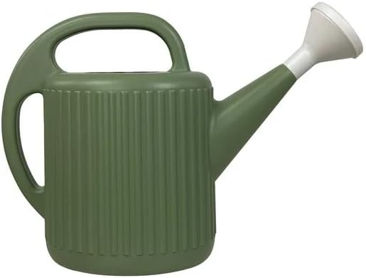 Vintage Green Striped Gardening Watering Can: Exquisite Design for Easy Irrigation of Every Plant