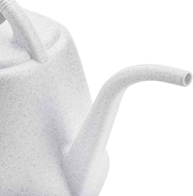 Light Gray Gardening Watering Can with Floral Patterns: Aesthetic and Practical, Aiding Plant Care