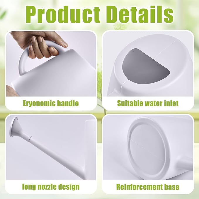 Minimalist White Gardening Watering Can: Thoughtful Design, Easy Plant Care
